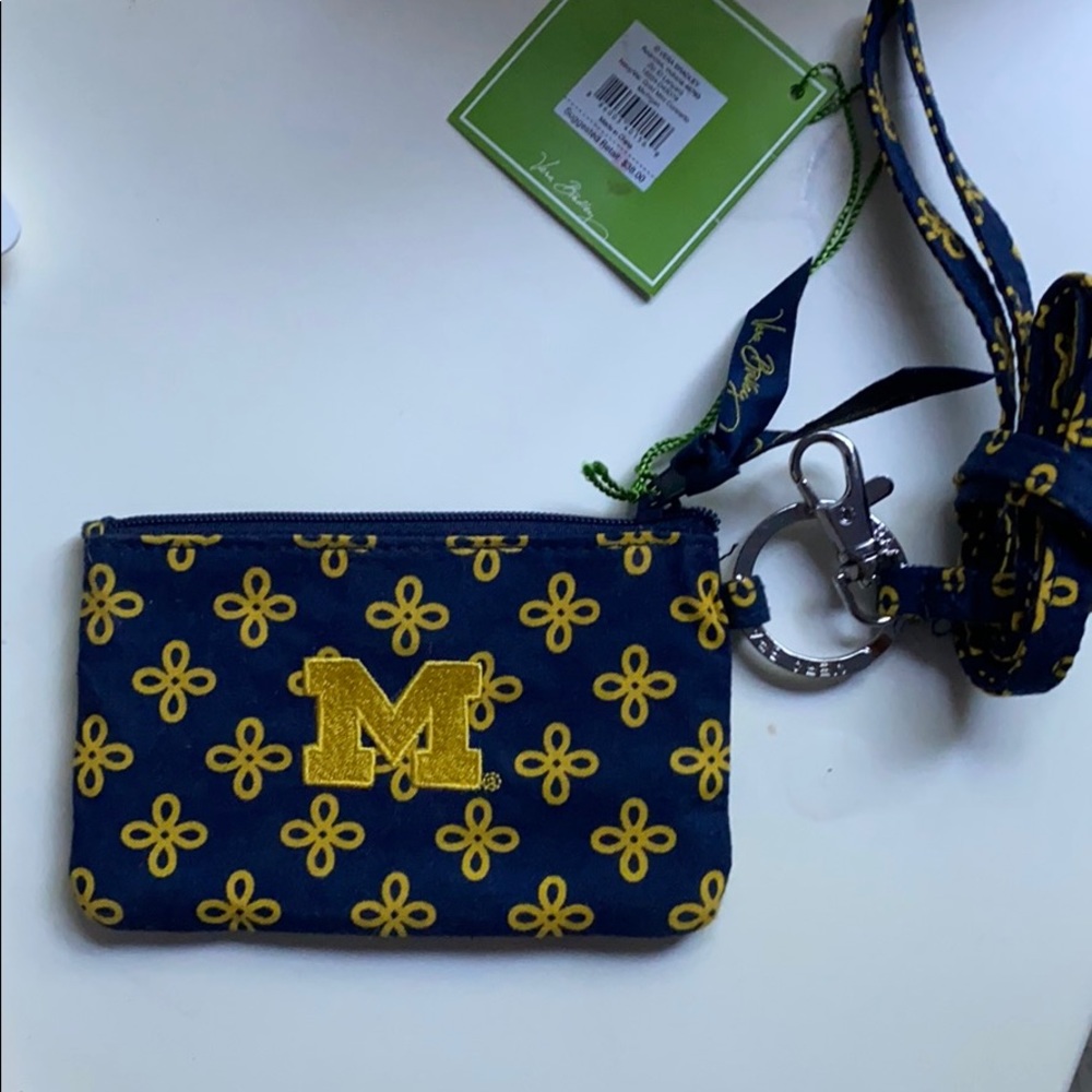 NWT Vera Bradley UMich cardholder & keychain